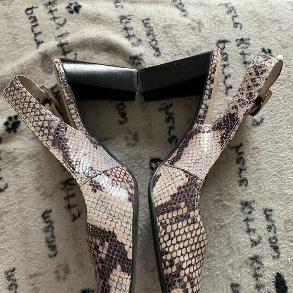 Franco Sarto snake print Slingback heels size 8 - Picture 5 of 14